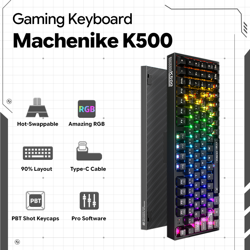 Machenike K500-B94 V2 Wired Me - Gaming Keyboard Hot Swappable review and price